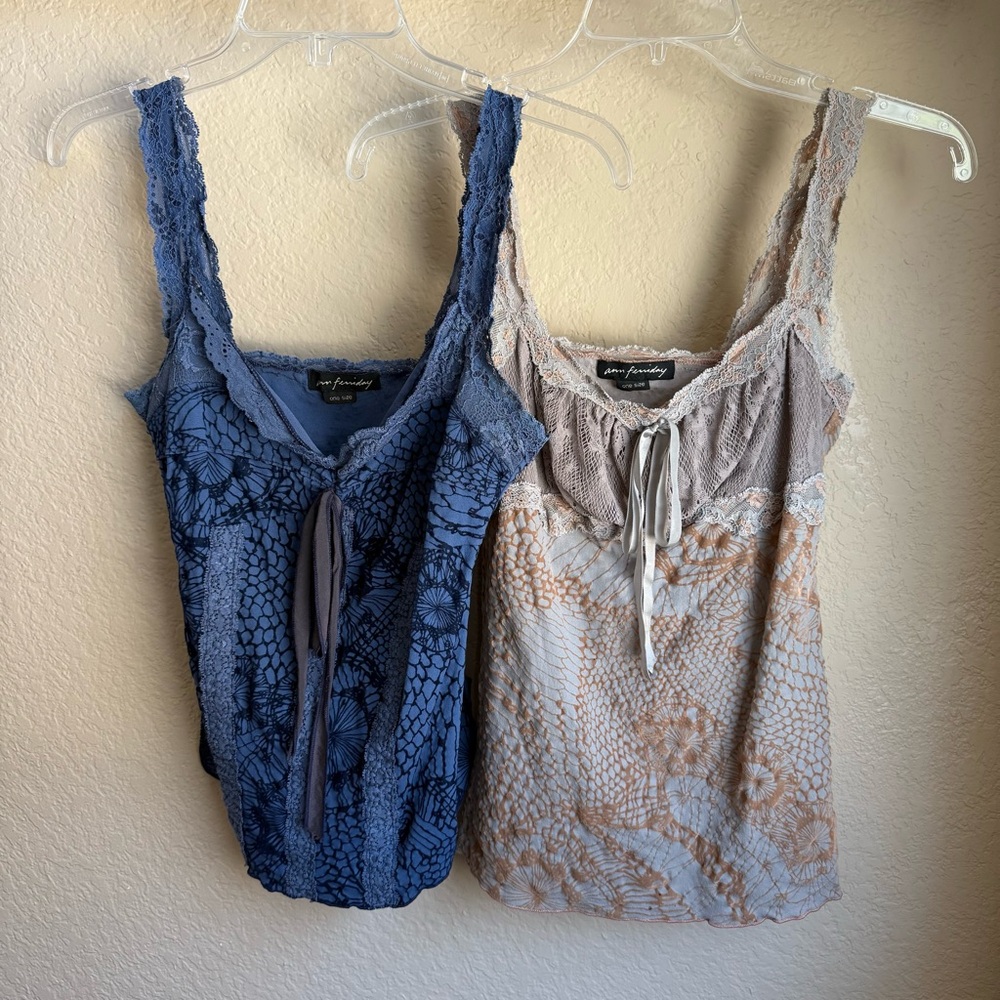 Set of Two Vintage Ann Ferriday Tanks